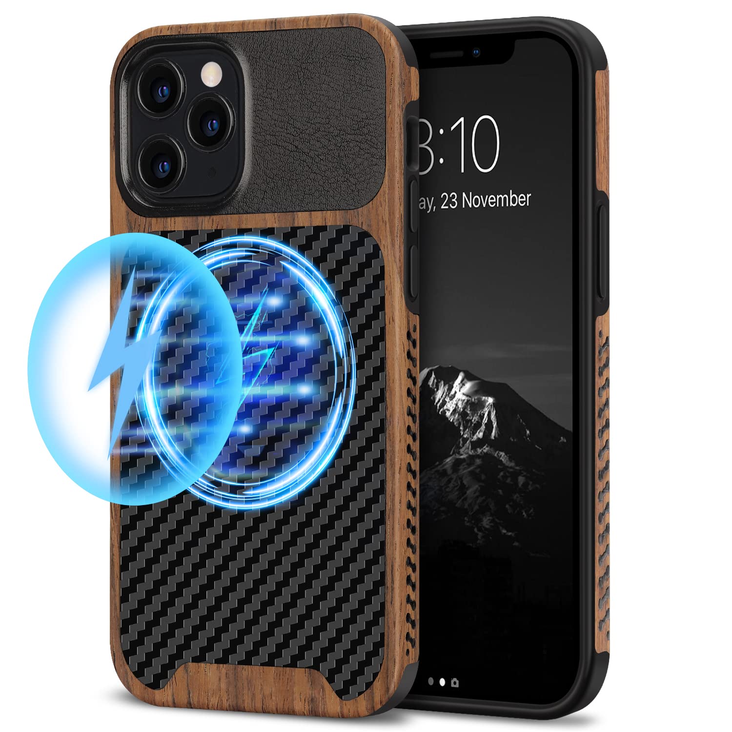 TENDLIN Carbon-Wood Hybrid iPhone 12 Cover