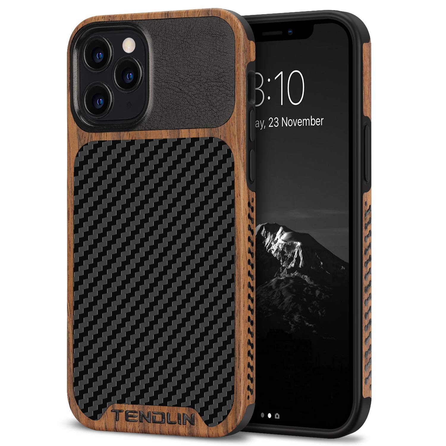 TENDLIN Carbon-Wood Hybrid iPhone 12 Cover