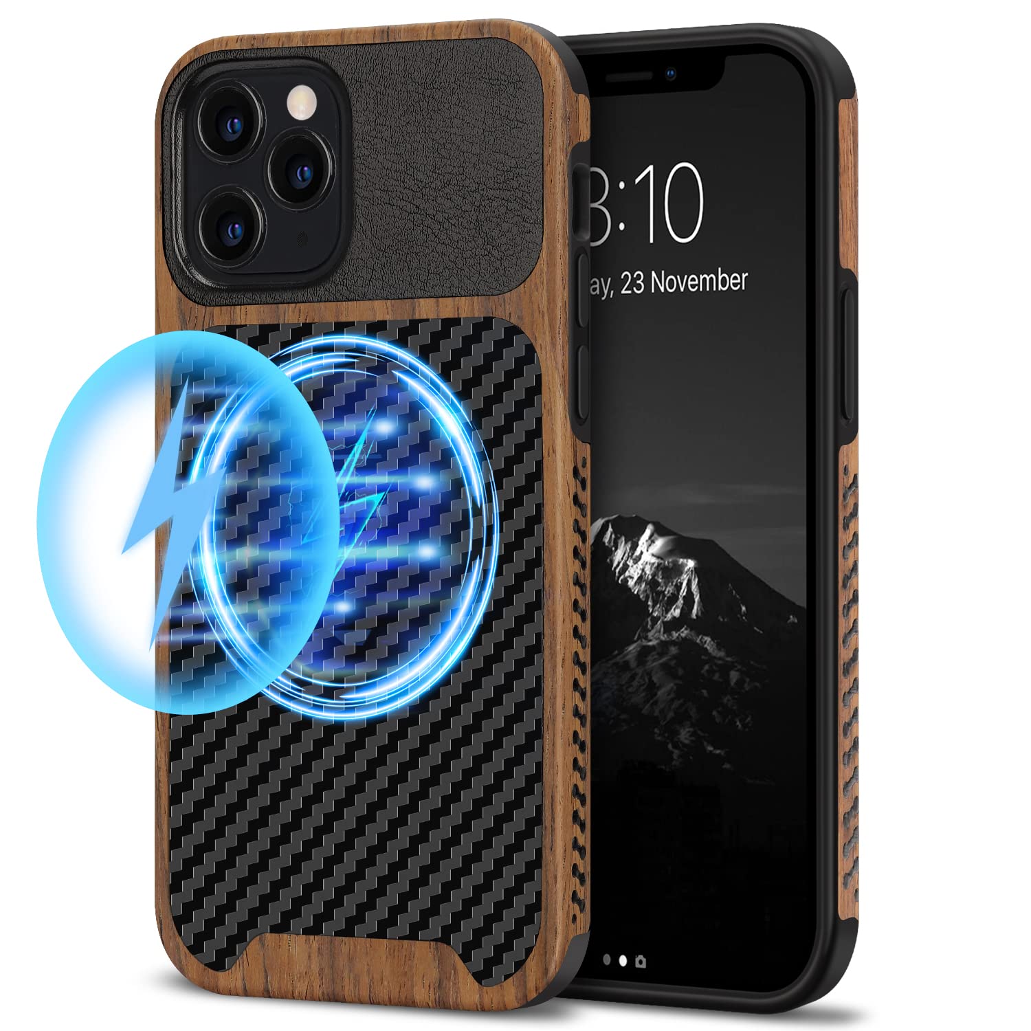TENDLIN Carbon-Wood Hybrid iPhone 12 Cover